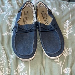 Denim blue hey dudes with glitter